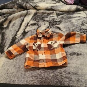 Gymboree Orange and Brown Plaid Button Down Shirt